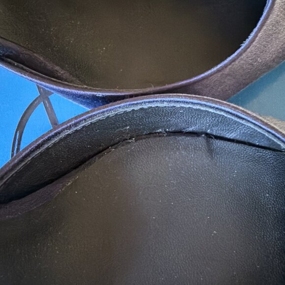 Giuseppe Zanotti Sling Back Heels Evening Navy Satin With Crystals - Picture 10 of 10